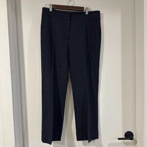 Judith & Charles Navy Pinstripe Virgin Wool Trousers – Size 10